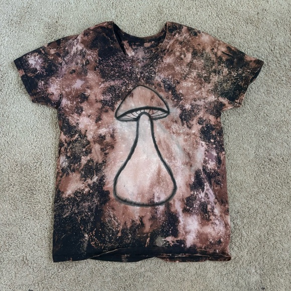 Black Tie Dye Mushroom Shirt - Picture 1 of 6